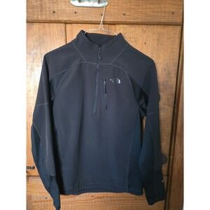THE NORTH FACE- Mens FlashDry 1/4 Zip Pullover Black Fleece Soft Shell S P